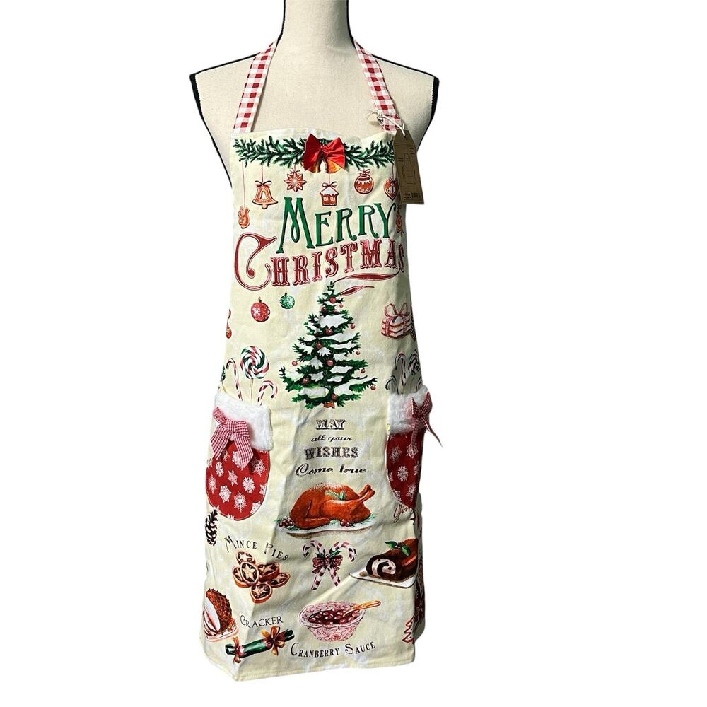NWT Kitchen Chic “Marry Christmas” Adjustable Christmas Theme Apron